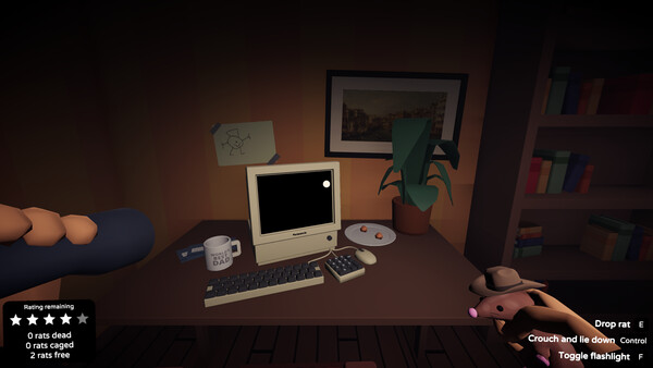 Screenshot of Rat Game showing the inside of the restaurant where the action takes place.